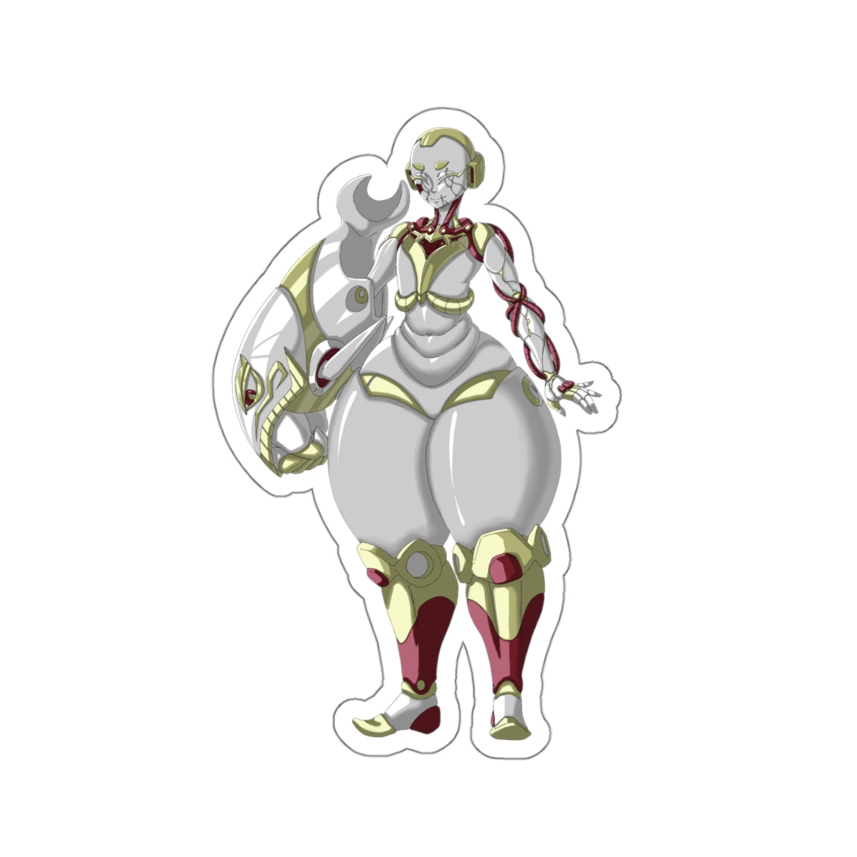 Kiss-Cut Thicc Robot Girl Carmine Stickers