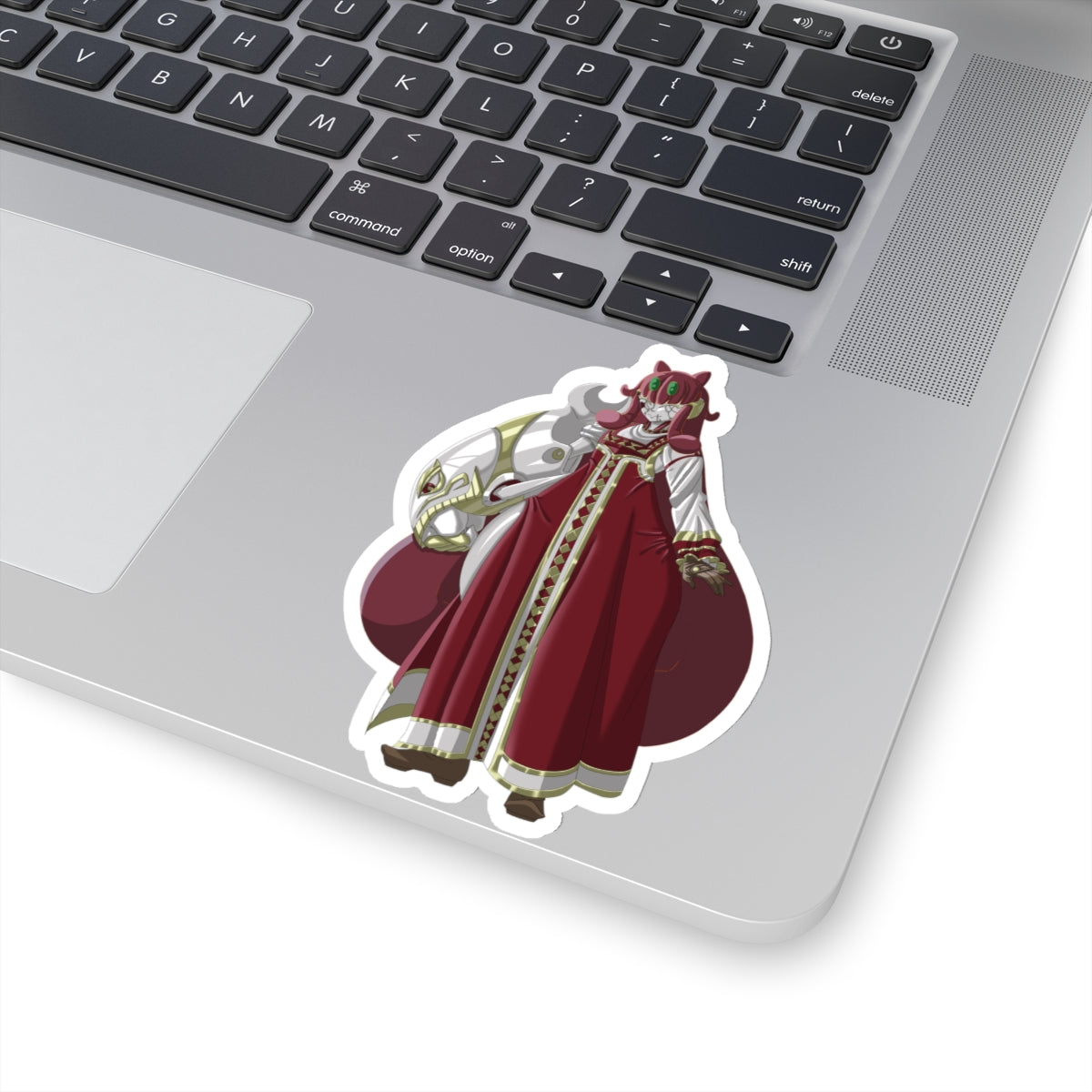 Kiss-Cut Thicc Robot Girl Carmine Stickers (Clothed Hair Version)