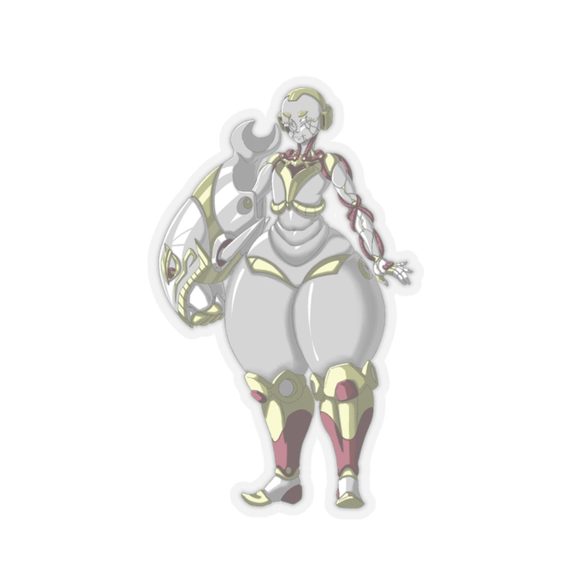 Kiss-Cut Thicc Robot Girl Carmine Stickers