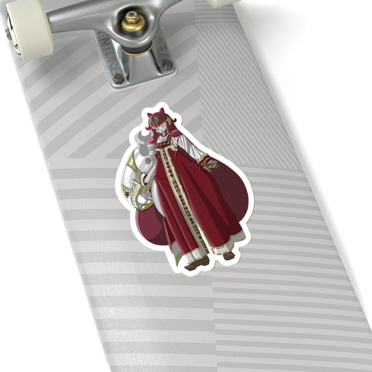 Kiss-Cut Thicc Robot Girl Carmine Stickers (Clothed Hair Version)